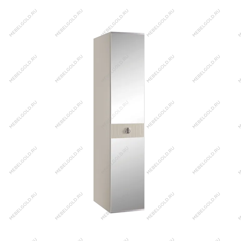 Шкаф 1-но дверный с зеркалом Римини СОЛО (Слоновая кость/Серебро) РМШ1/1(s)