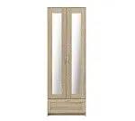 БРИМНЭС / СИРИУС Шкаф двухдверный ИКЕА / IKEA с одним выдвижным ящикам и двумя зеркалами, Дуб Сонома | изображение 1