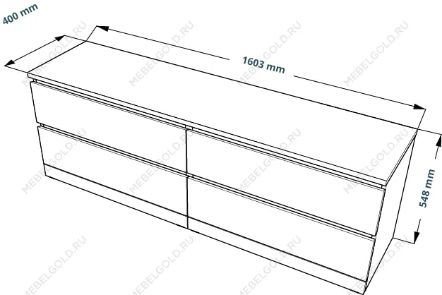 МАЛЬМ / VARMA Комод ИКЕА / IKEA 4D, 160x54x40, шпон, беленый дуб | изображение 3
