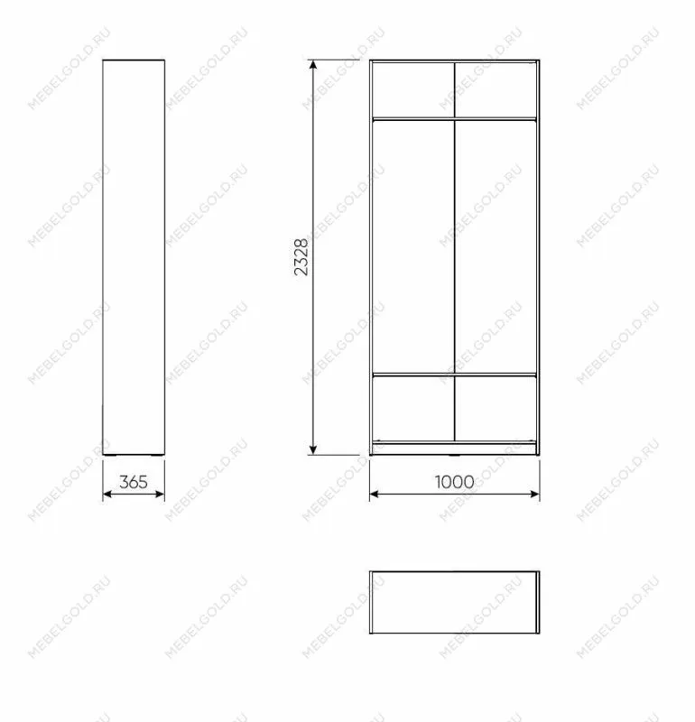 Модуль гардероба МАКС, 100х36х233 см, белый | изображение 3