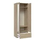 БРИМНЭС / СИРИУС Шкаф двухдверный ИКЕА / IKEA с одним выдвижным ящикам и двумя зеркалами, Дуб Сонома | изображение 2