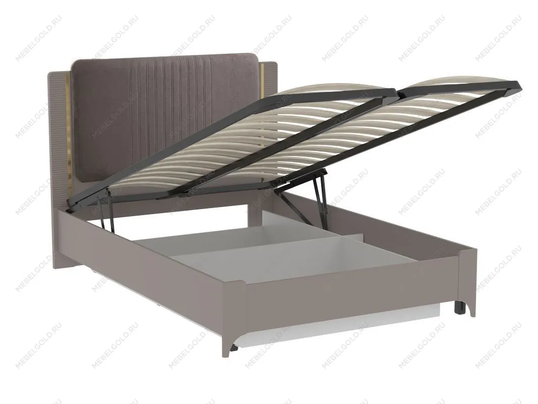 Кровать 1400 (велюр) с подъемным механизмом, Сиде (1492*2082*1200) Мокко