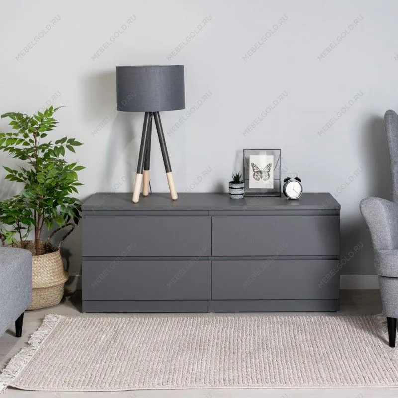 КАСТОР (KULLEN) тумба 4 ящика серая | изображение 4