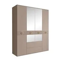 Шкаф 4-х дверный с зеркалами, с ящиками, Bogemia Fillini (Мокка/Золото) БМШ1/41(Fi)