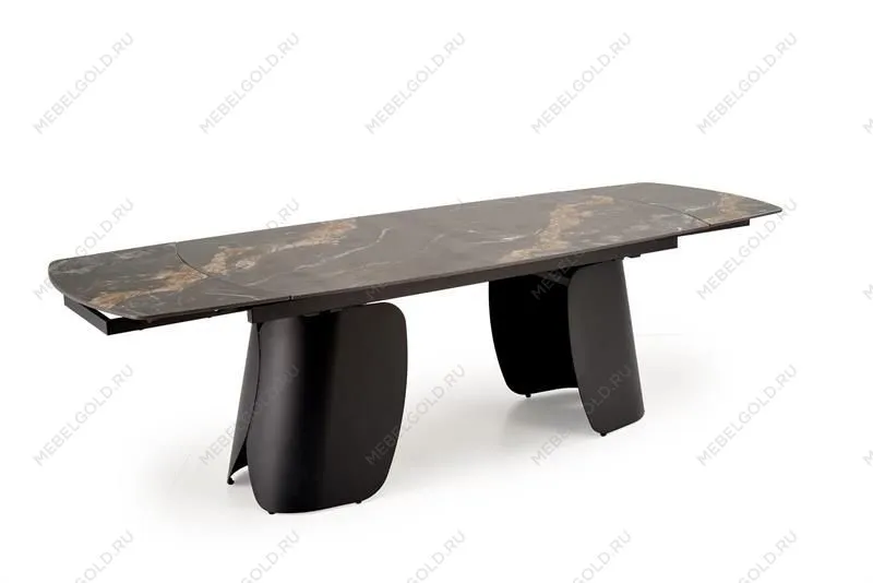 Стол обеденный Halmar FORUM 180 (черный мрамор/черный) | изображение 4
