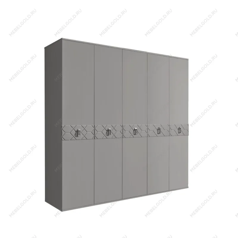 Шкаф 5-ти дв. Bogemia Farfalle (Серый/Хром) БМШ2/5(Fa)