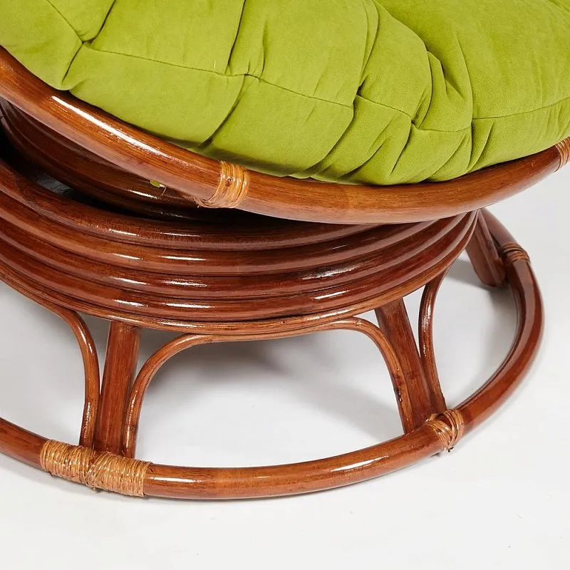 Кресло-качалка Papasan с подушкой Орех, флок олива | изображение 3