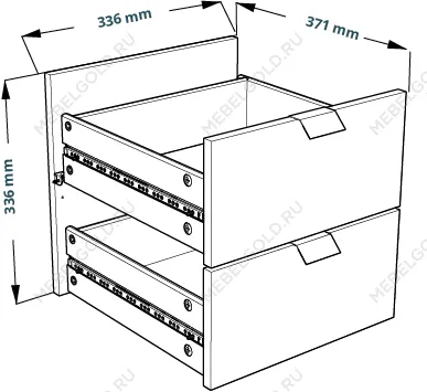 КАЛЛАКС / ФОРА Комплект двух выдвижных ящиков 4.2, цвет дуб беленый | изображение 2