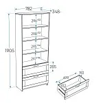 Стеллаж Сириус, 2 ящика, 78х35х190 см, белый | изображение 7