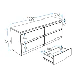 КАСТОР (KULLEN) тумба 4 ящика серая | изображение 2