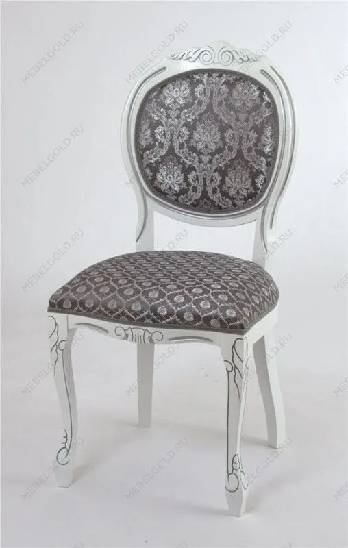 Стул Милорд №12 (Белый + патина серебро/ткань Yara 149/1; Yara diamond 149/1)