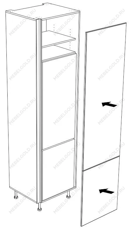 Пенал ПХ, Женева (642*586*2456) Дуб Палермо/Серый камень , 22056 | изображение 1