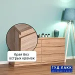 Комод Мальта, 6 ящиков, горизонтальный, с доводчиками, 160х48х76 см, дуб сонома | изображение 4