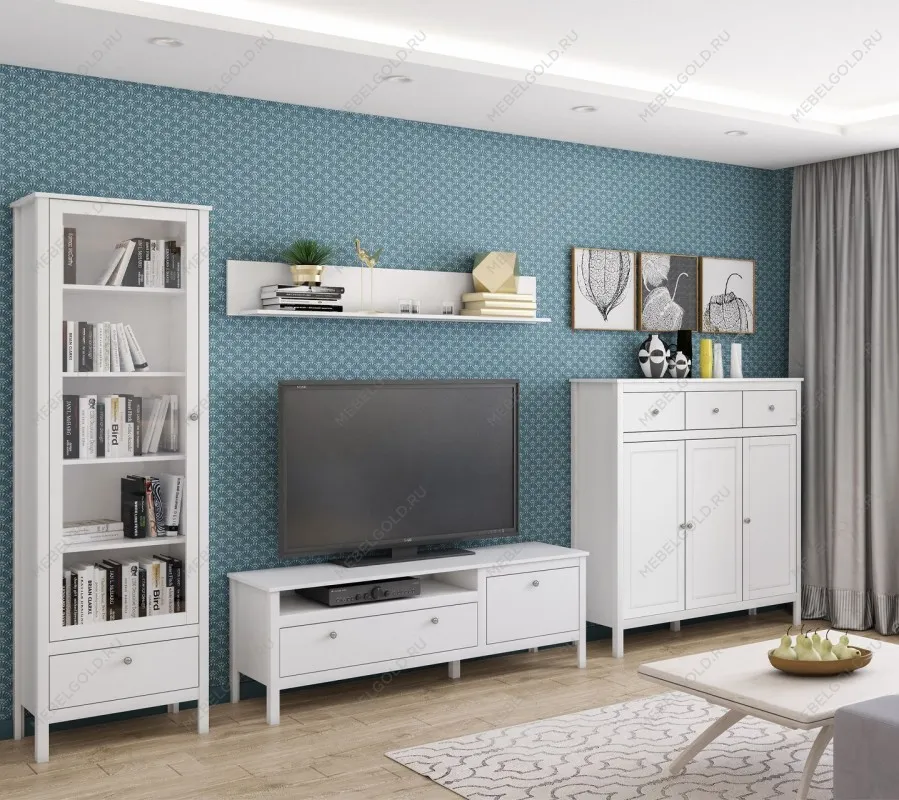 Шкаф-витрина Ева (Хельга) REG1W1S/65 с подсветкой белый | изображение 6