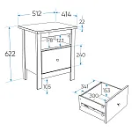 САГА тумба прикроватная белая/ясень | изображение 4