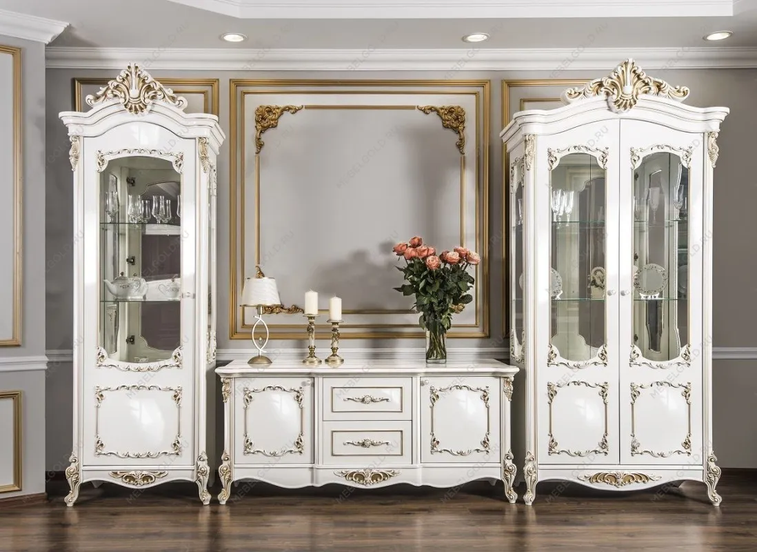 Витрина Флоренция 2-ств. белый глянец | изображение 2