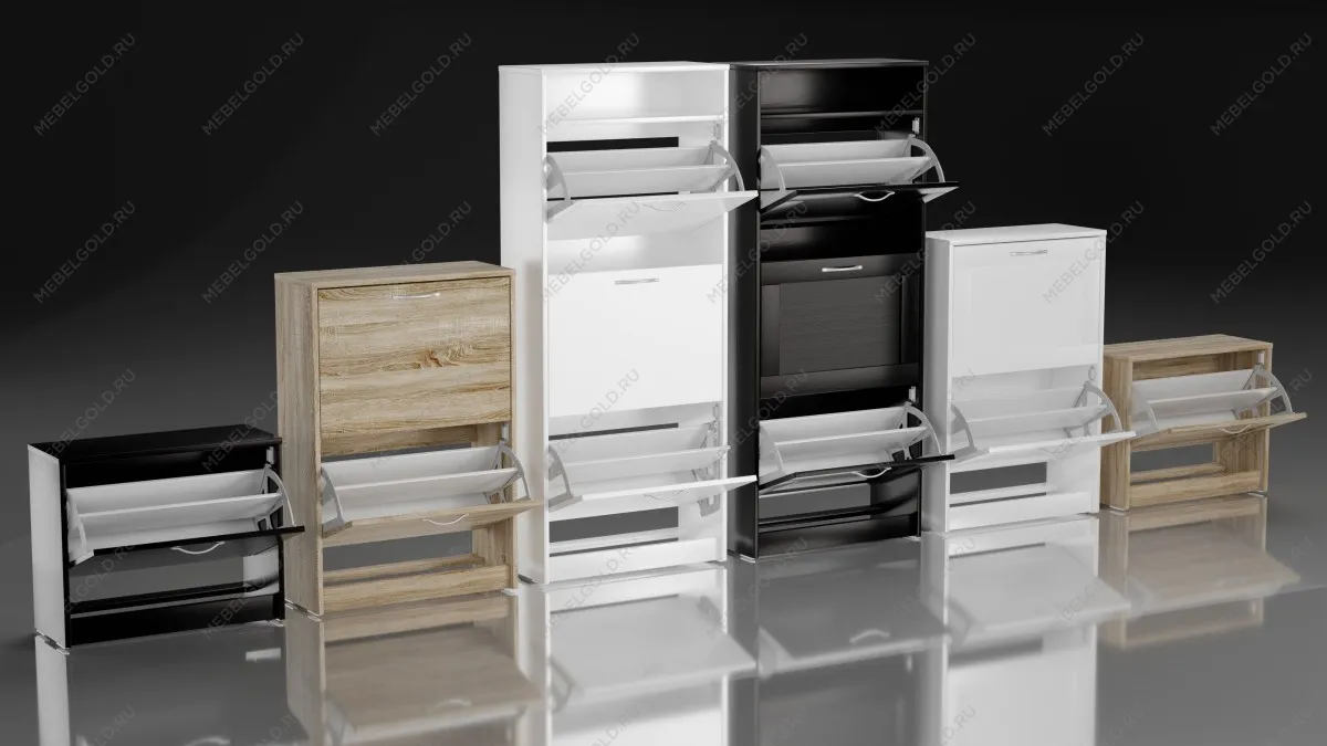 Обувница Сириусс 2 откидными ящиками, 60 х 25 х 89 см, ЛДСП, дуб сонома | изображение 12