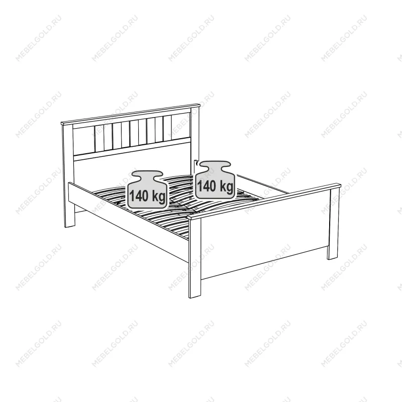 САГА кровать двойная 140х200 темно-бирюзовая | изображение 2