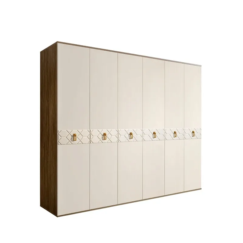 Шкаф 6-ти дв. Bogemia Woodline Fa (Слоновая кость/Золото) БМШ2/6(Fa)