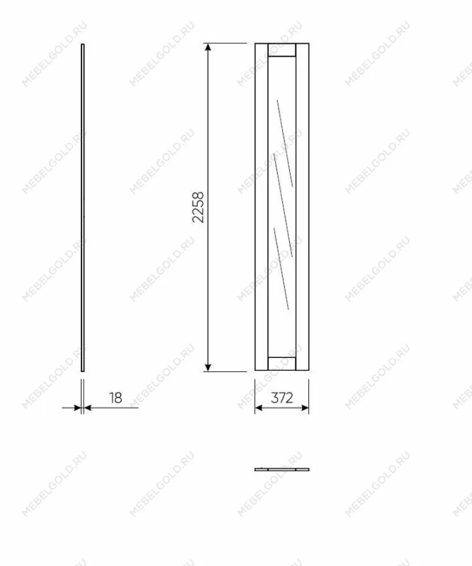 Комплект дверей для шкафа МАКС, 75 см, с зеркалом, белый | изображение 1