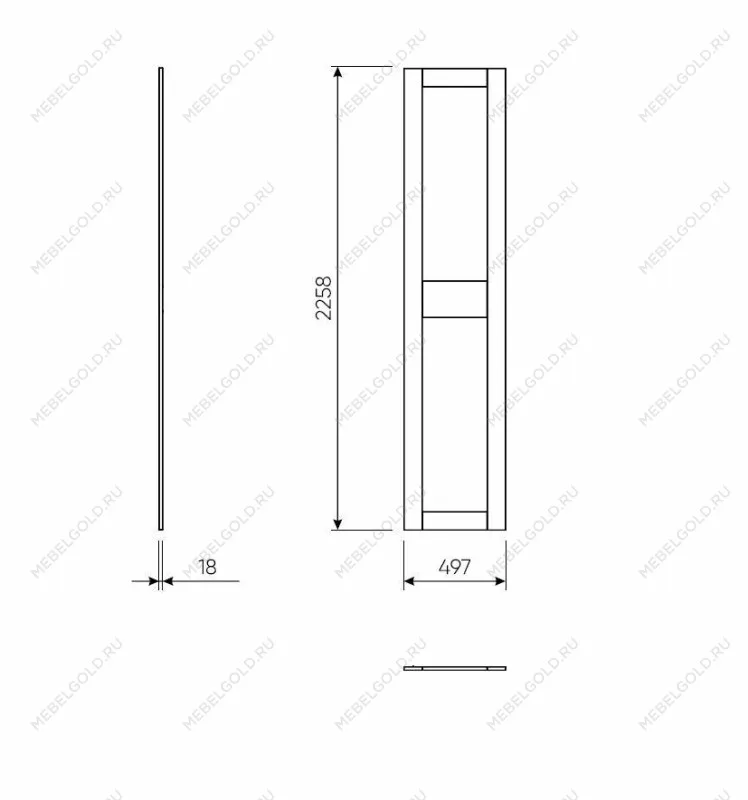 Дверь для шкафа МАКС, 50 см, 2 заполнения, белая | изображение 1