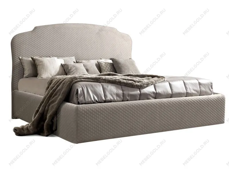 Кровать Римини 1,4 м, с подъемным механизмом (светло-серый), РМКР140-2[3], стеганые царги