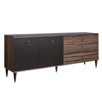 Комод для гостиной 2.1м Римини СОЛО (Орех империя/Золото) РМКМ-5(s)