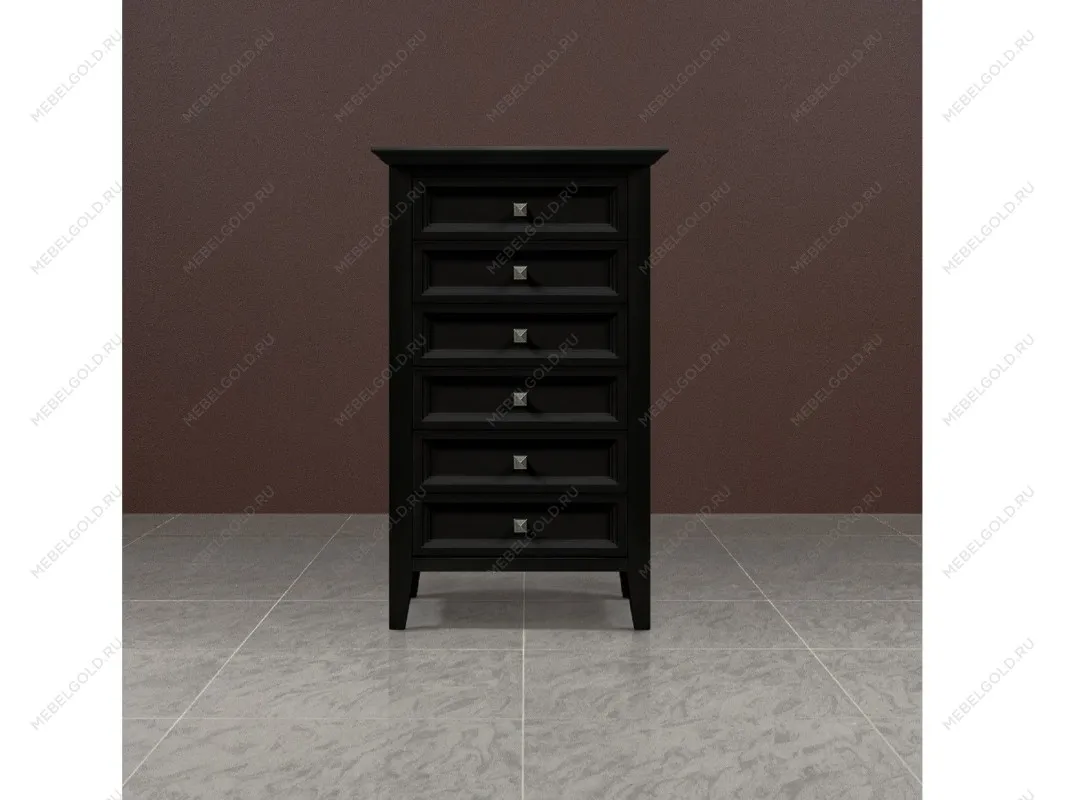 Комод высокий 6 ящиков Manhattan (Черный) | изображение 1