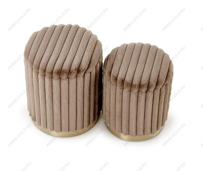 Комплект Halmar FIDO (2 пуфа) (капучино/золотой) | изображение 6