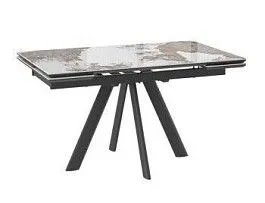 Стол с керамическим покрытием Джейтон-140 (Pandora gloss st cer/черный) 140(30+30)х85