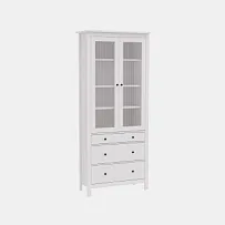 САГА шкаф с витриной 90 МОРУ белый