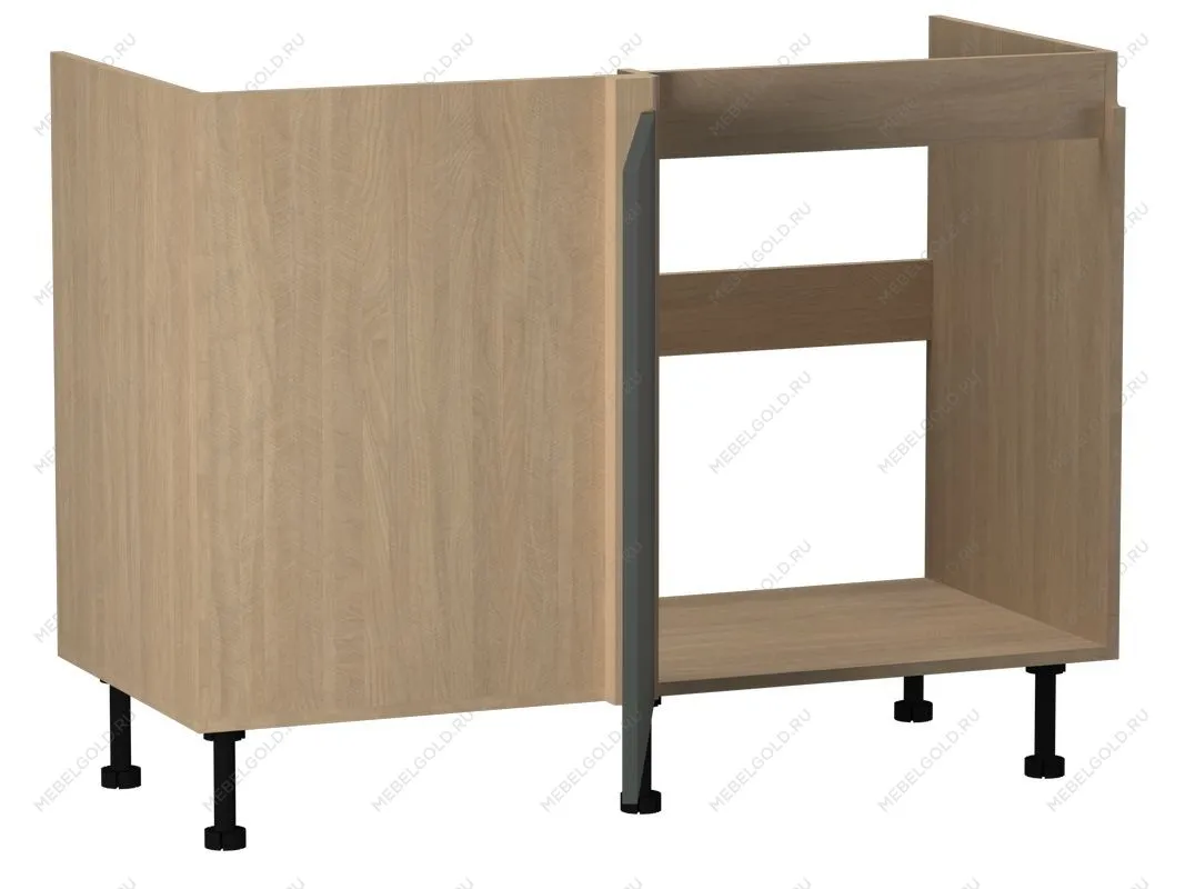 Стол под мойку угловой СМУ-120 правый, Женева (1154*534*870) Дуб Палермо/Зеленый матовый, 21932 | изображение 1