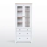 САГА шкаф с витриной 90 белый/ясень | изображение 2