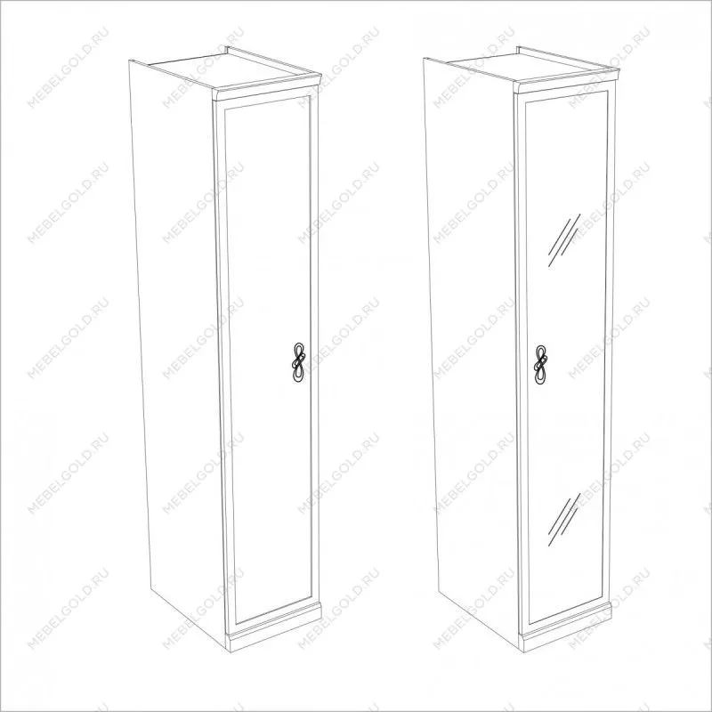 Мишель секция 1-ств с зеркалом белый матовый