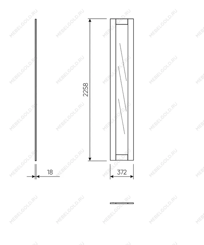 МАКС комплект дверей 75 (с зеркалом) серый | изображение 1