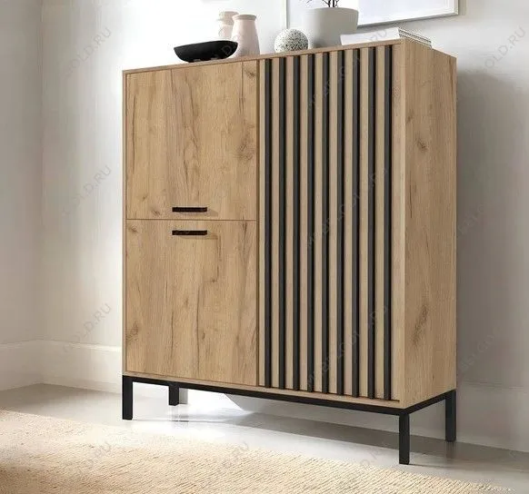 Комод Halmar LAMINO KM-2 (дуб крафт/черный) | изображение 1