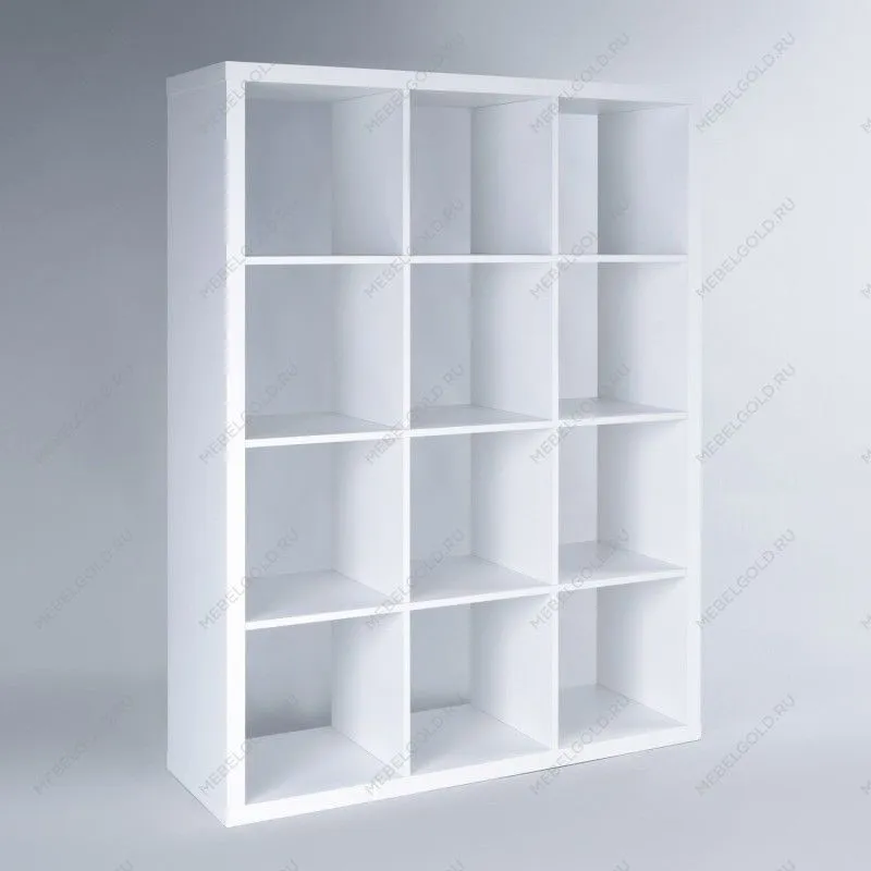 КАЛЛАКС / ФОРА Стеллаж ИКЕА / IKEA 12, широкий стеллаж с открытыми ячейками, тамбурат, цвет белый | изображение 1