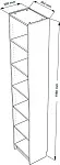 Стеллаж Варма, 6 полок, 38х198х28 см, шпон, дуб беленый | изображение 8