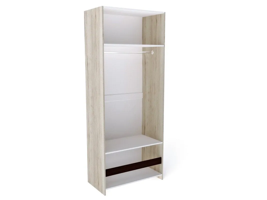 Шкаф 2-х дверный с декоративным обкладом, Мале (992*544*2316) Дуб галифакс белый | изображение 1