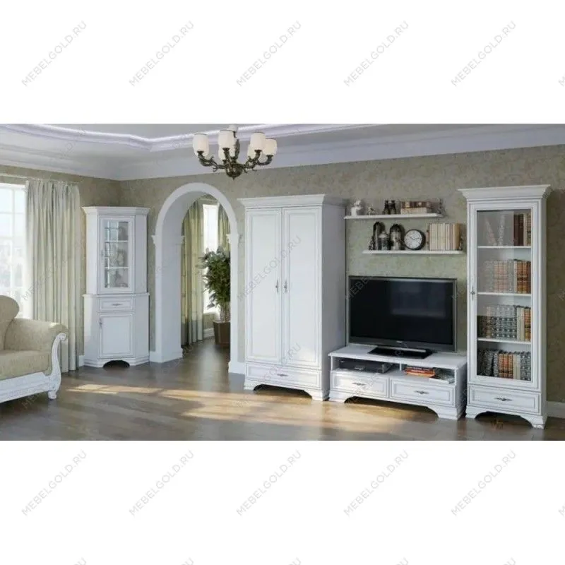 Шкаф верхний с витриной Кентаки NADN1W белый | изображение 2