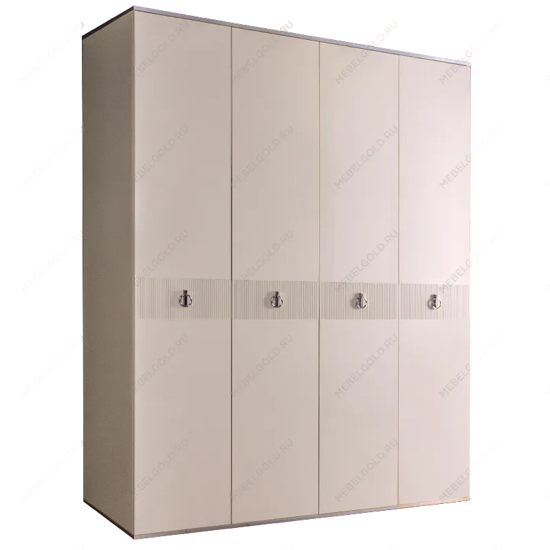 Шкаф 4-х дверный Римини СОЛО (Слоновая кость/Серебро) РМШ2/4(s)