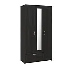 БРИМНЭС / СИРИУС Шкаф трёхдверный ИКЕА / IKEA с одним выдвижным ящиком и зеркалом, Дуб Венге | изображение 3