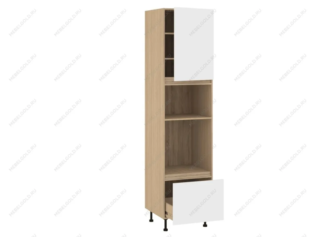 Пенал П-1В, Женева (600*586*2456) Дуб Палермо/Белый матовый, 22439 | изображение 1