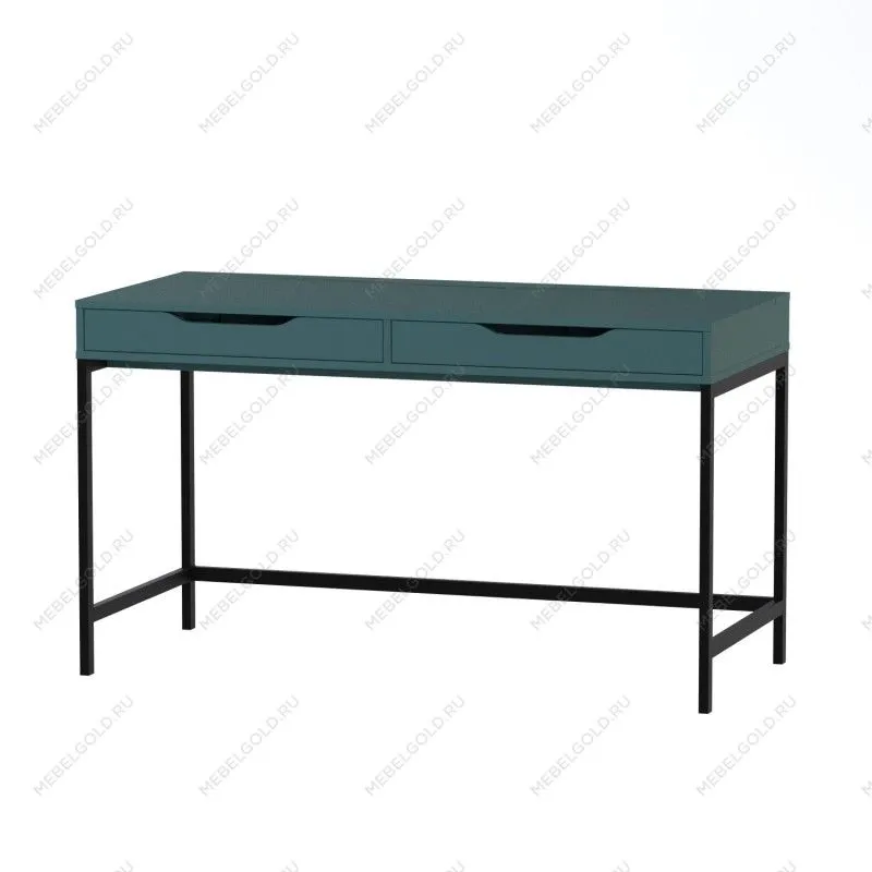 ИНГАР Д 132 стол письменный 132x58x76, серо-бирюзовый/черный