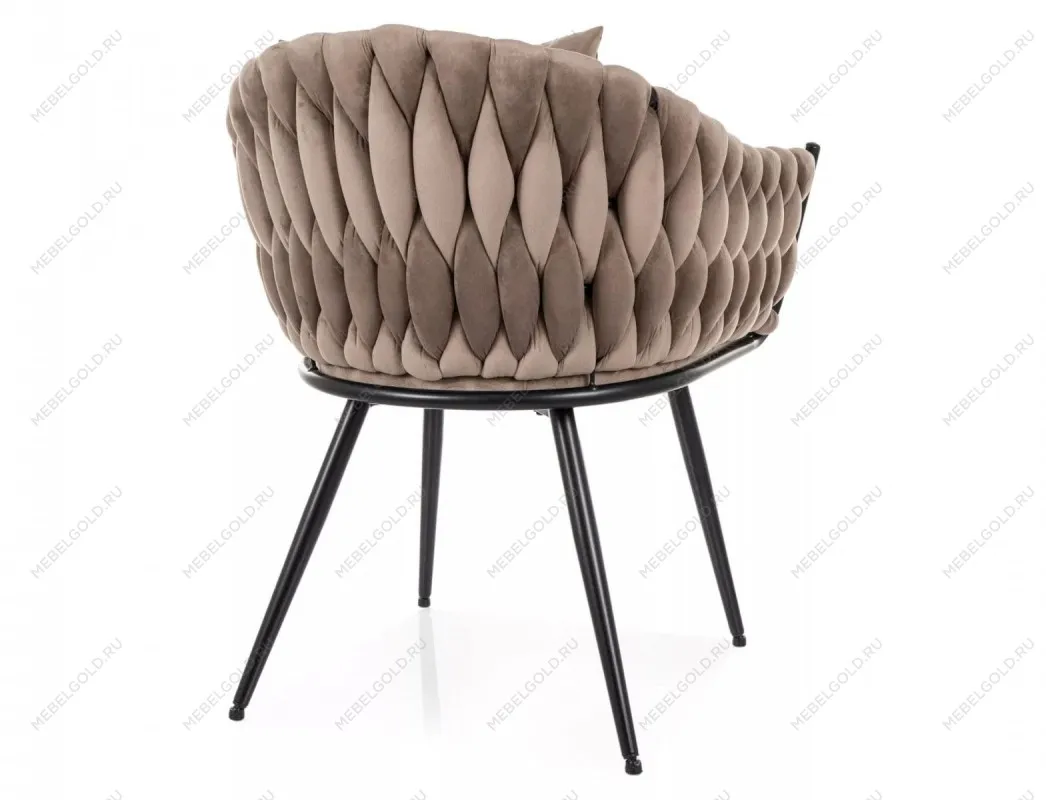Стул кухонный Signal NUVO Velvet Bluvel 40 (темно-бежевый/черный мат) | изображение 2