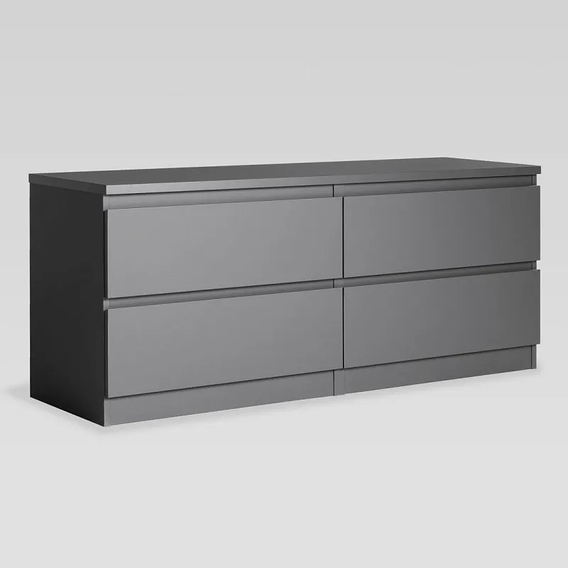Тумба для ТВ Кастор, 4 ящика, 130х40х54 см, серая