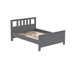 САГА кровать двойная 140х200 серая | изображение 2