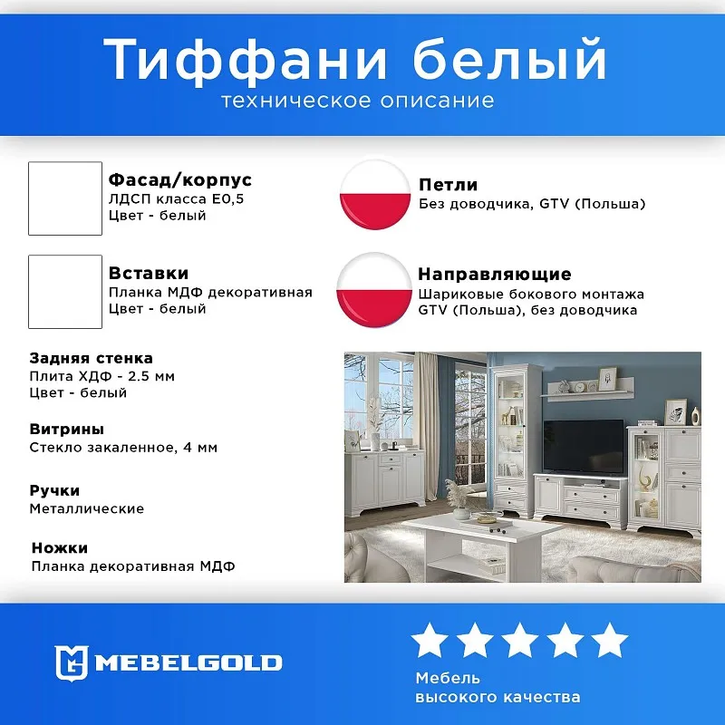 Полка Тиффани В белый | изображение 2