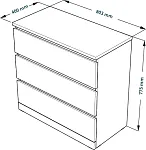 МАЛЬМ / VARMA Комод ИКЕА / IKEA 3 80х77х40, серый | изображение 3