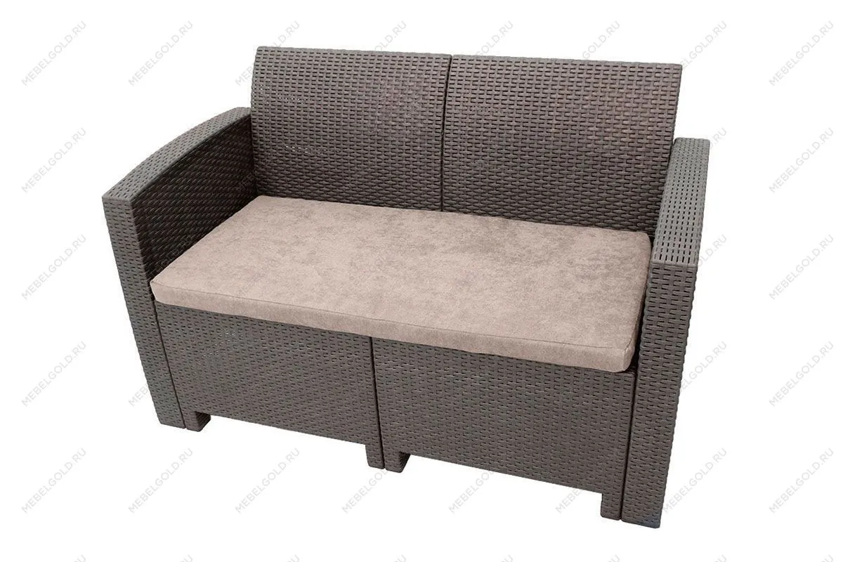Диван двухместный b:rattan Arizona, венге (2-х местная подушка)